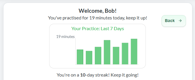 Screenshot of the Dashboard